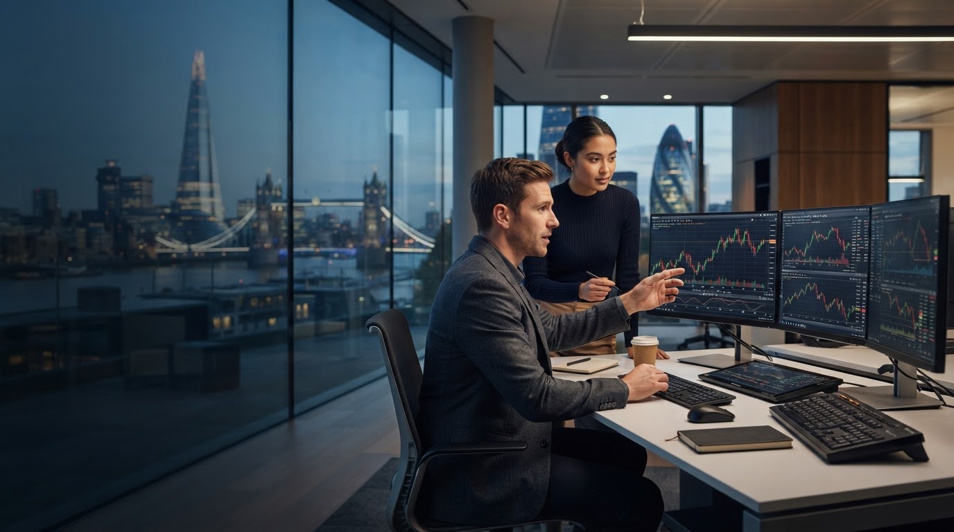 istikrarcapitaltrading data-flow visualisation representing predictive modelling and automated trade execution